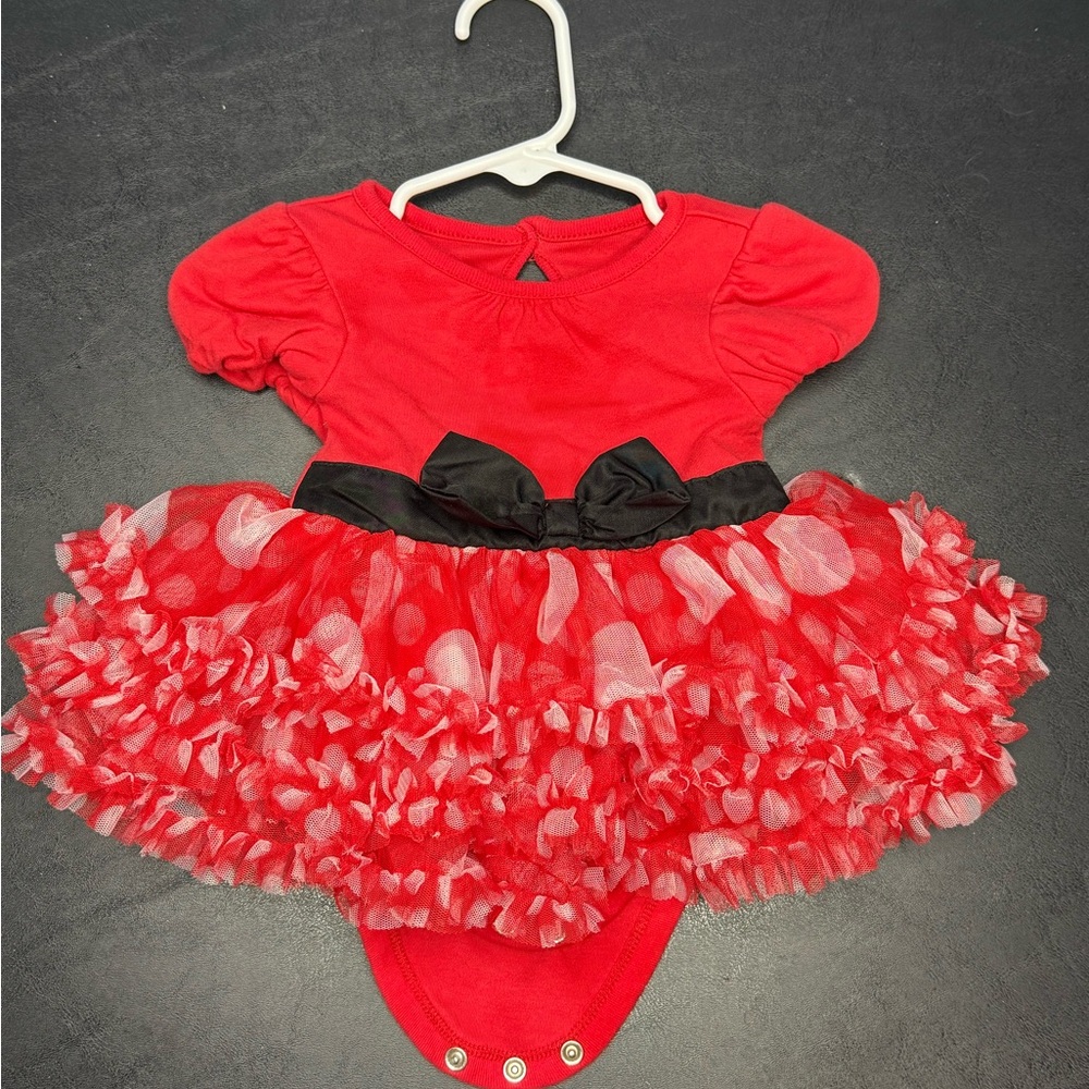 Disney Red and Black Bodysuit with Tutu Skirt